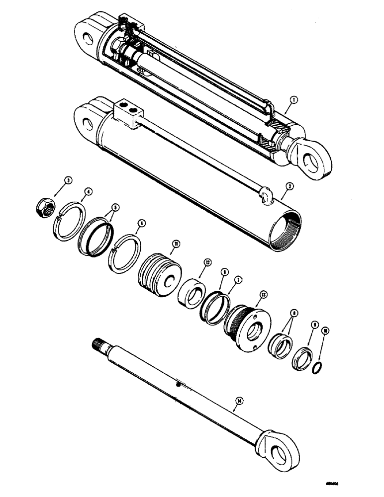 Схема запчастей Case 400 - (116) - D45641 LIFT CYLINDER (07) - HYDRAULIC SYSTEM