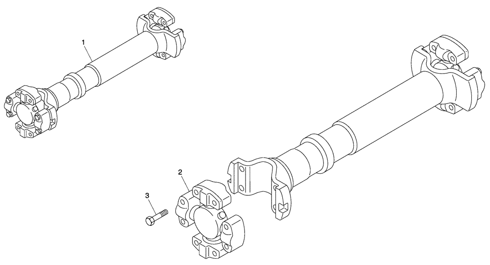 Схема запчастей Case 330 - (24FG0000035[01]) - DRIVE SHAFTS - 300 HP ENGINE VERSION (8900194830) (03) - Converter / Transmission