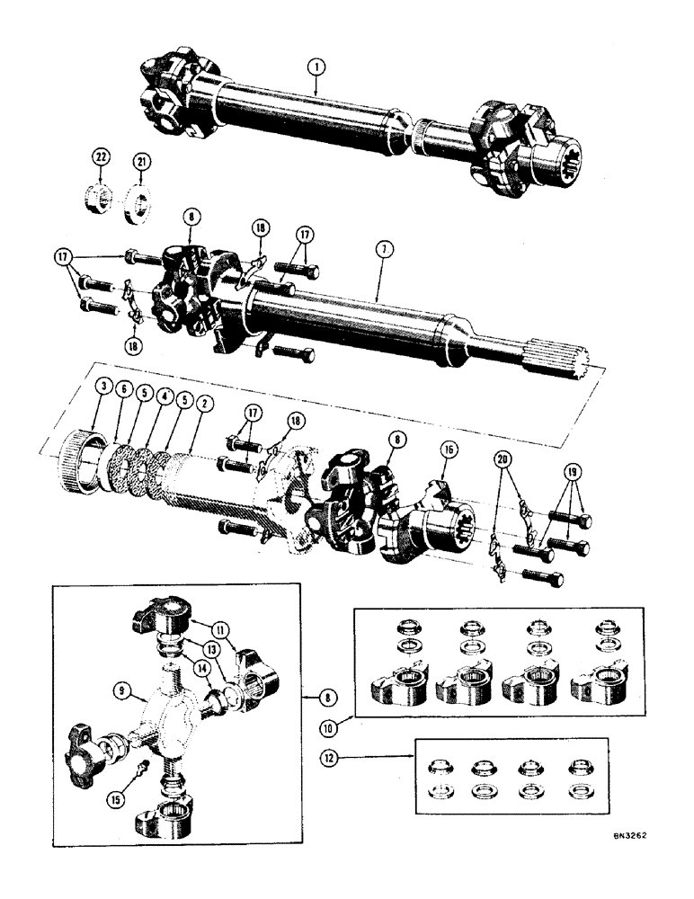 Схема запчастей Case 1000 - (100) - DRIVESHAFT AND UNIVERSAL JOINTS, TYPE I MECHANICS (03) - TRANSMISSION