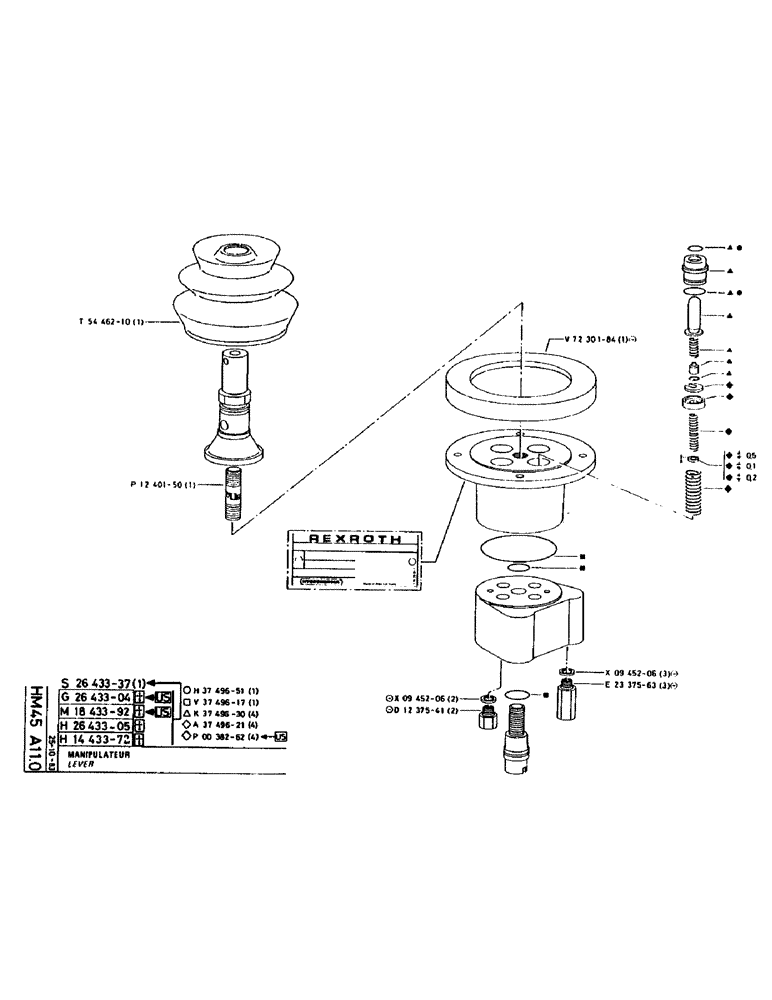 Схема запчастей Case 160CL - (204) - LEVER (07) - HYDRAULIC SYSTEM