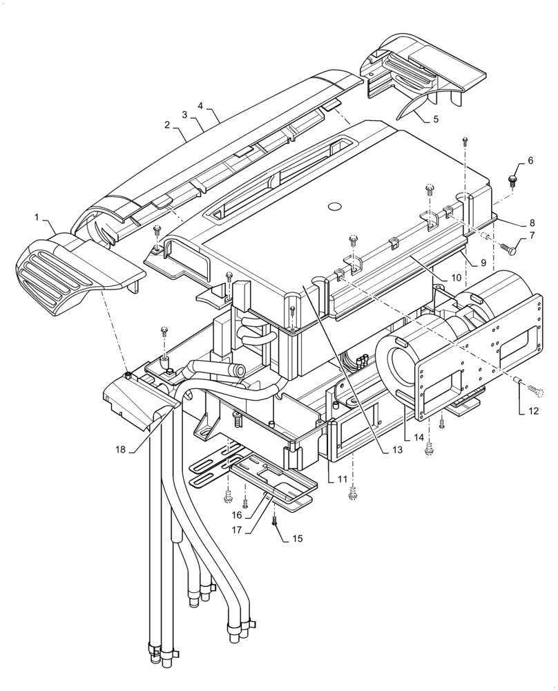 Схема запчастей Case 450 - (09-55) - HEATER AND AIR CONDITIONING ASSEMBLY (09) - CHASSIS