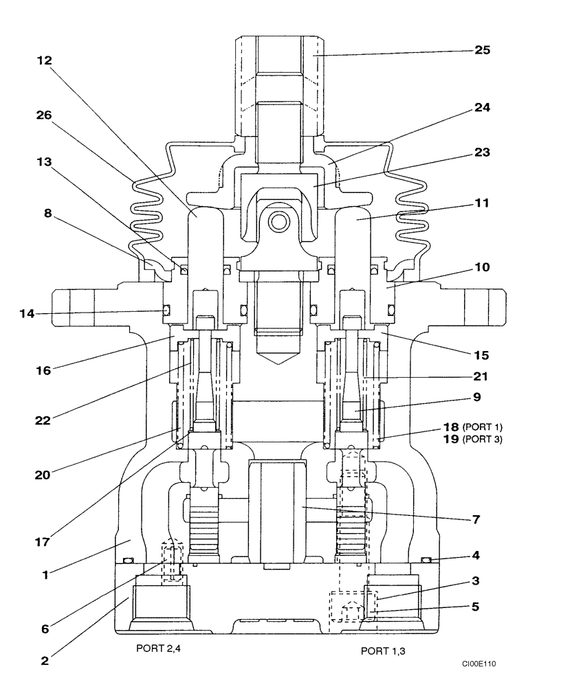 Схема запчастей Case CX460 - (08-84) - VALVE ASSY - HAND CONTROL (08) - HYDRAULICS