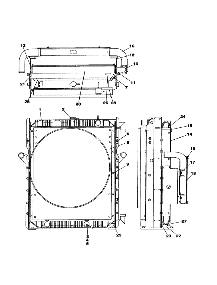 Схема запчастей Case CX350 - (02-015-00[01]) - RADIATOR - OIL COOLER (03) - FUEL SYSTEM