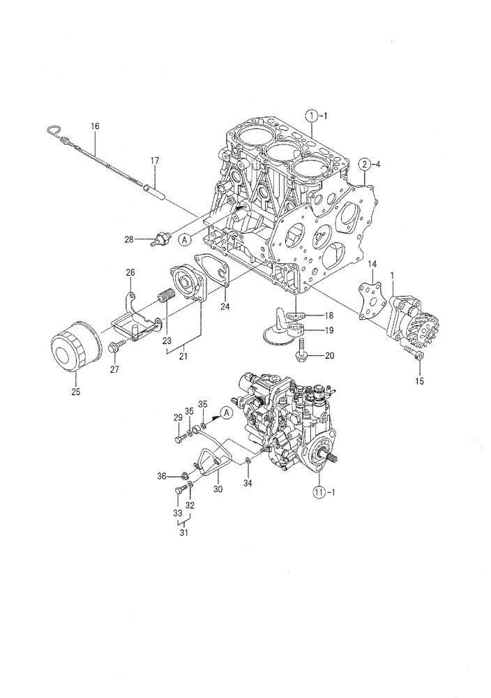 Схема запчастей Case CX36B - (08-009) - LUB. OIL SYSTEM ENGINE COMPONENTS