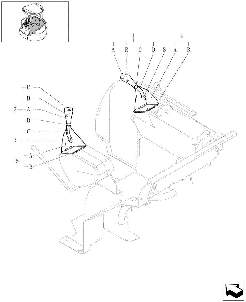 Схема запчастей Case CX27B - (1.070[09]) - CONTROL ASSY - GRIP ASSY (01) - Section 1