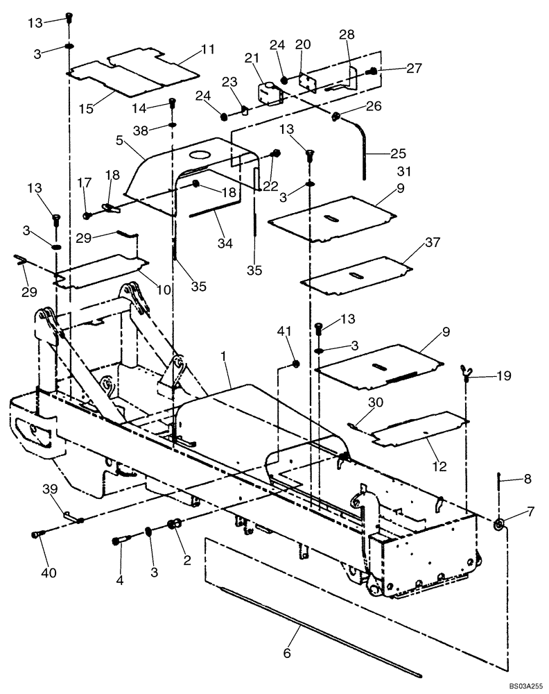 Схема запчастей Case 686GXR - (9-04) - PLATE, COVERS & RELATED PARTS (SERIES 2 BSN 686GXR JFE0001848, 688G JFE0003613) (09) - CHASSIS/ATTACHMENTS