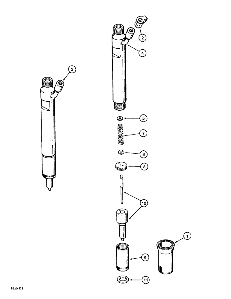 Схема запчастей Case 721B - (3-14) - FUEL INJECTION NOZZLE, 6T-830 ENGINE, PRIOR TO LOADER P.I.N. JEE053200 (03) - FUEL SYSTEM