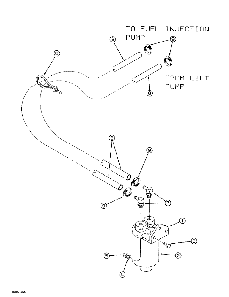 Схема запчастей Case 560 - (3-18) - REMOTE FUEL FILTER (03) - FUEL SYSTEM