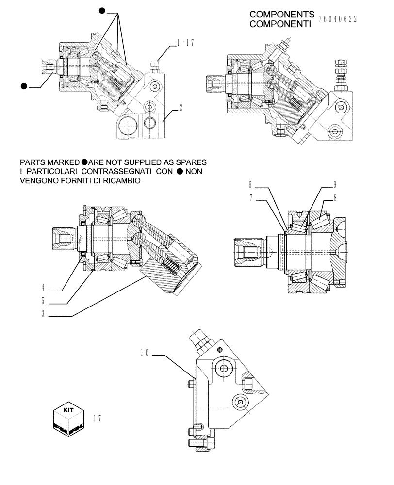 Схема запчастей Case 1850K - (3.140[02]) - HYDRAULIC MOTOR - COMPONENTS (07) - HYDRAULIC SYSTEM/FRAME