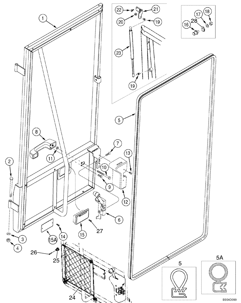 Схема запчастей Case 621D - (09-47) - CAB - DOOR (09) - CHASSIS