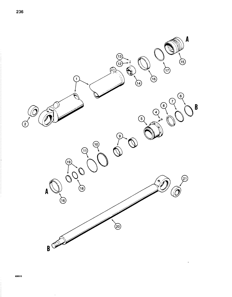 Схема запчастей Case 1280B - (236) - ARM CYLINDER (08) - HYDRAULICS