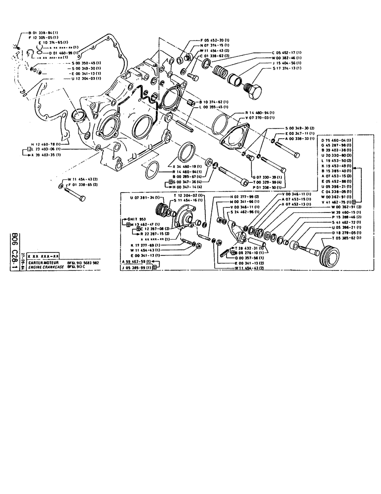 Схема запчастей Case 160CL - (055) - ENGINE CRANKCASE (01) - ENGINE