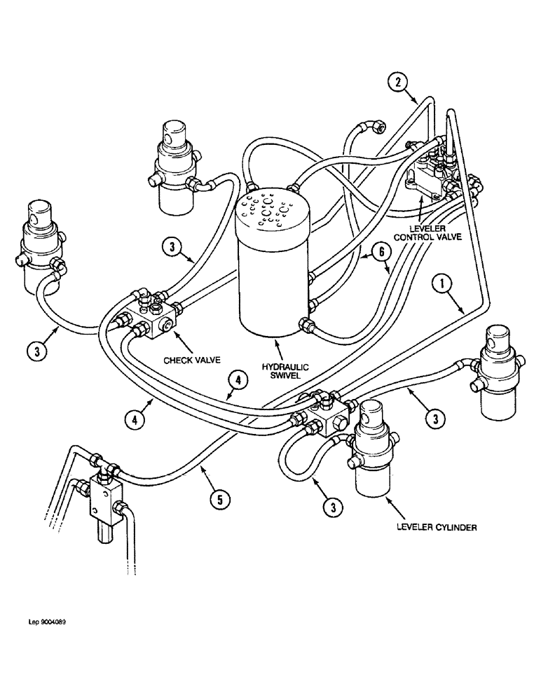 Схема запчастей Case 1088 - (1-38) - LEVELER OPTION PICTORIAL INDEX, TURNTABLE LEVELER CIRCUIT (00) - PICTORIAL INDEX