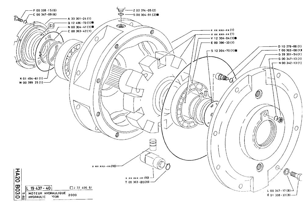 Схема запчастей Case 75C - (HA20 B03.0) - HYDRAULIC MOTOR - 2000 (07) - HYDRAULIC SYSTEM