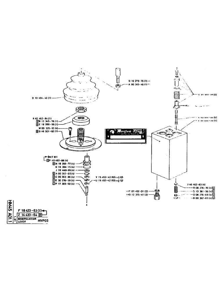 Схема запчастей Case 160CK - (199) - LEVER (07) - HYDRAULIC SYSTEM