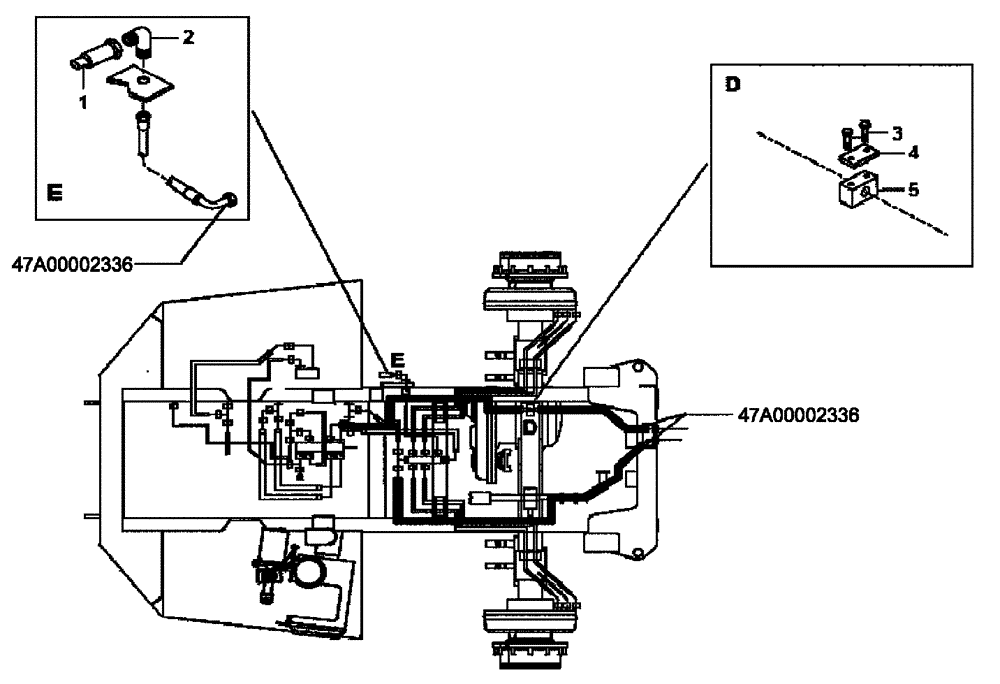 Схема запчастей Case 330B - (47A02002336[001]) - HYDRAULIC LINES, WET BRAKE (P.I.N. HHD0330BN7PG57000 AND AFTER) (84221197) (09) - Implement / Hydraulics / Frame / Brakes