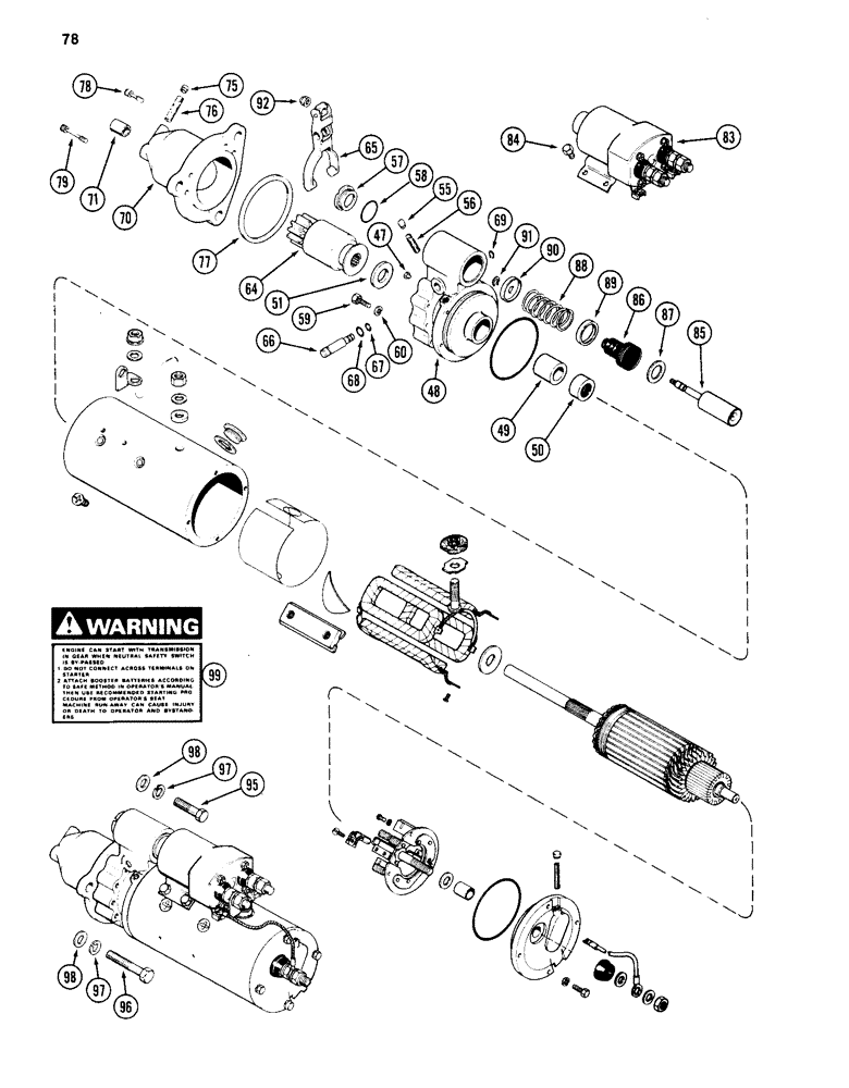 Схема запчастей Case 880C - (078) - STARTER, 504BD DIESEL ENGINE (06) - ELECTRICAL SYSTEMS