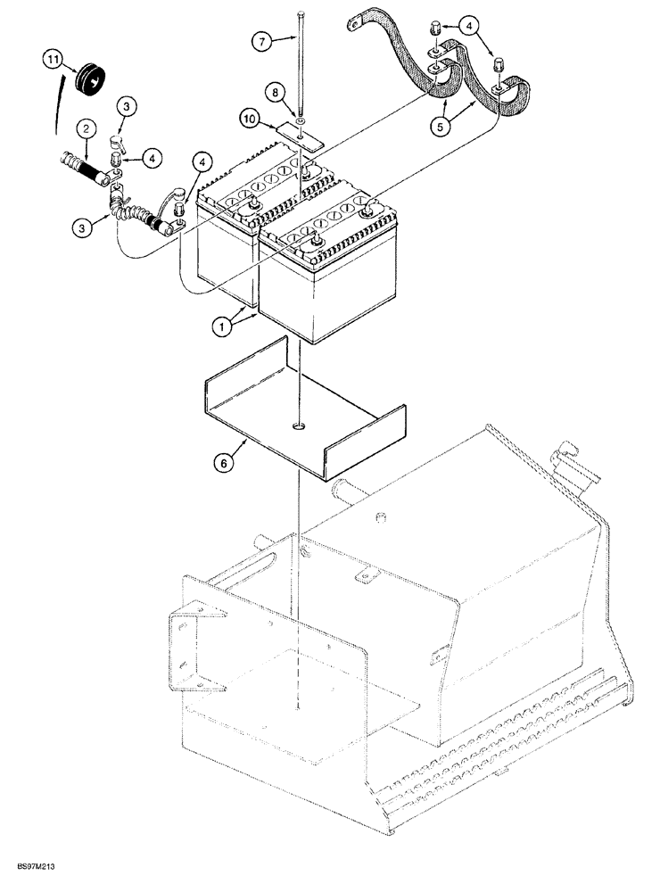 Схема запчастей Case 580SL - (4-014) - DUAL BATTERY COLD START (04) - ELECTRICAL SYSTEMS