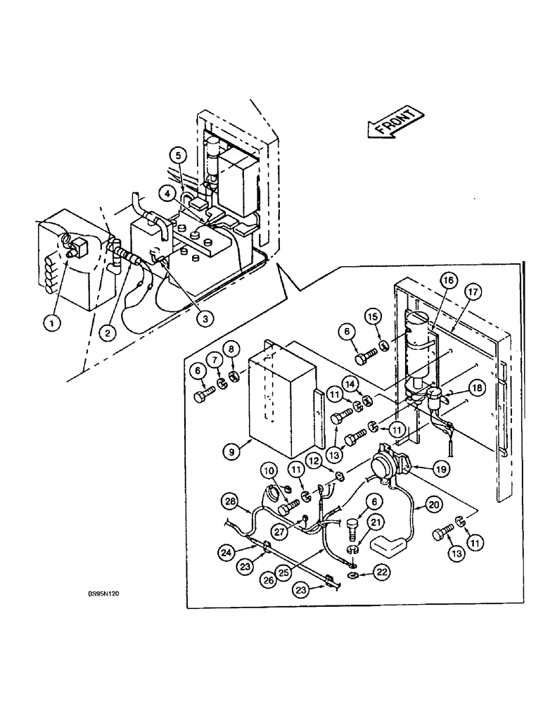 Схема запчастей Case 9010 - (4-09C) - ELECTRICAL SYSTEM, BATTERY CABLES, RELAYS AND SOLENOID VALVES (04) - ELECTRICAL SYSTEMS