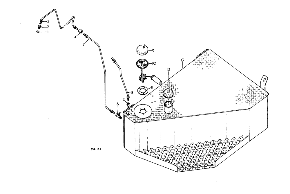 Схема запчастей Case 3400 - (097) - FUEL TANK, PIPING AND CONNECTIONS (10) - ENGINE