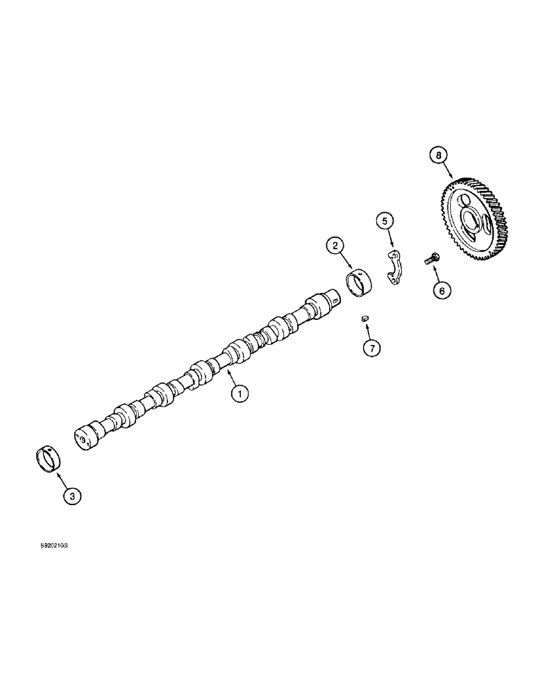 Схема запчастей Case 9020B - (2-062) - CAMSHAFT, 4TA-390 ENGINE, PRIOR TO P.I.N. DAC02#2001 (02) - ENGINE