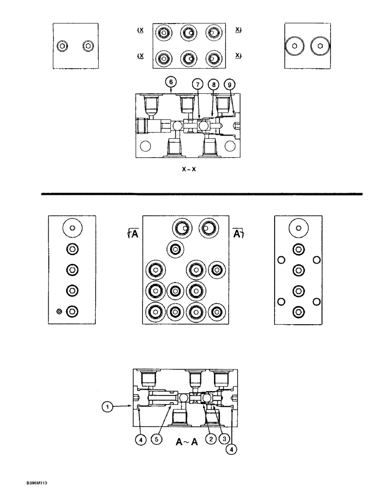 Схема запчастей Case 9060B - (8-216) - SHUTTLE VALVE ASSEMBLIES, PILOT CONTROL SHUTTLE VALVE (08) - HYDRAULICS