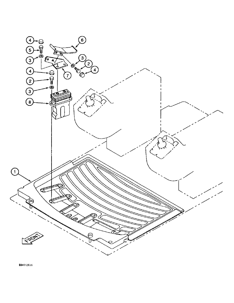 Схема запчастей Case 9020B - (9-060) - AUXIALIARY HYDRAULIC CONTROLS, STANDARD MODELS ONLY, PEDAL AND FLOORMAT (09) - CHASSIS