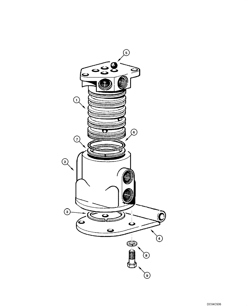 Схема запчастей Case 845 - (08.09[00]) - BLADE HYDRAULIC CIRCUIT - ROTATING DISTRIBUTOR (08) - HYDRAULICS