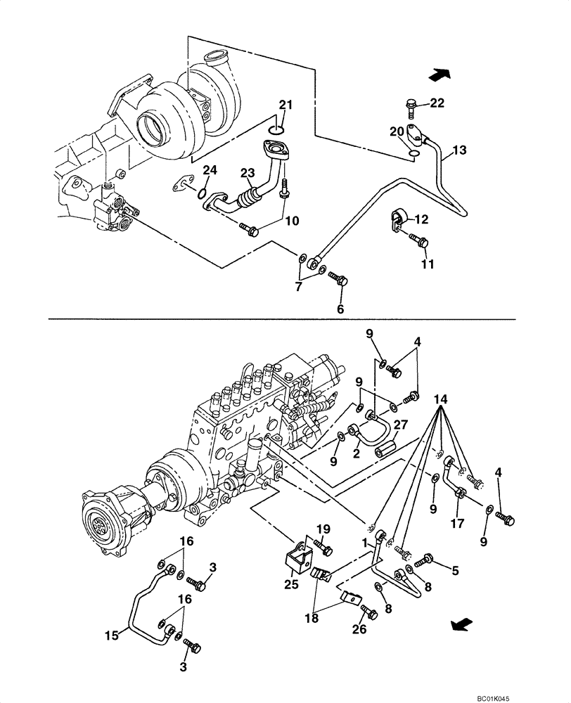 Схема запчастей Case CX800 - (02-20) - OIL CIRCUIT (02) - ENGINE