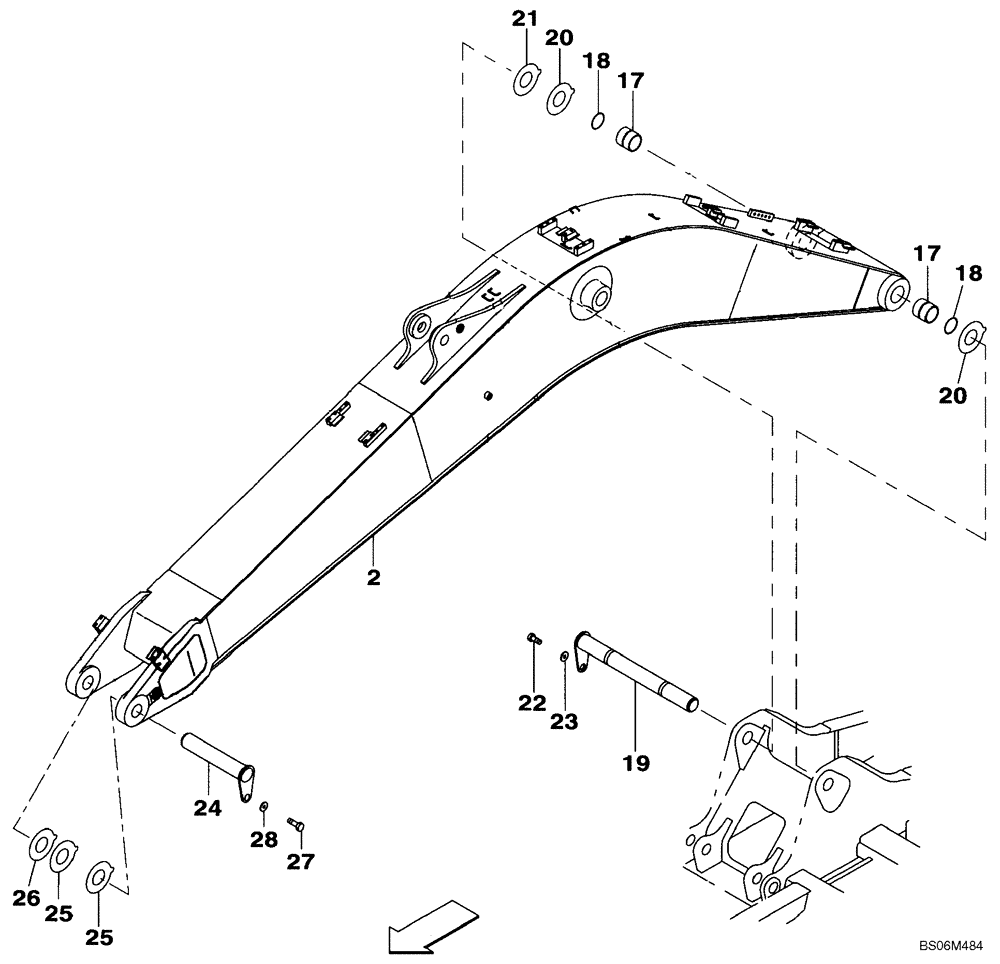 Схема запчастей Case CX240B - (09-35) - BOOM (09) - CHASSIS/ATTACHMENTS