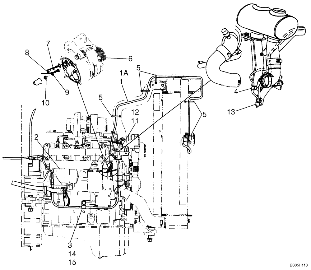 Схема запчастей Case 750K - (04-09) - HARNESS, ENGINE (RIGHT-HAND SIDE) - ALTERNATOR (04) - ELECTRICAL SYSTEMS