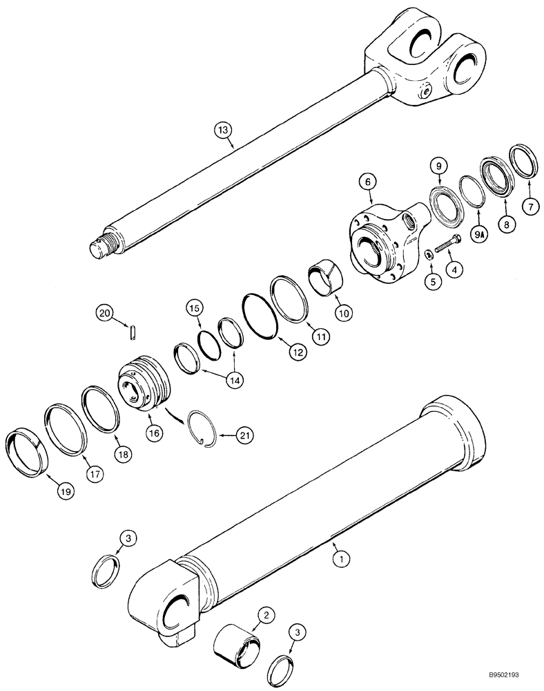 Схема запчастей Case 921C - (08-19) - CYLINDER ASSY - LOADER LIFT (Oct 17 2006 3:35PM) (08) - HYDRAULICS