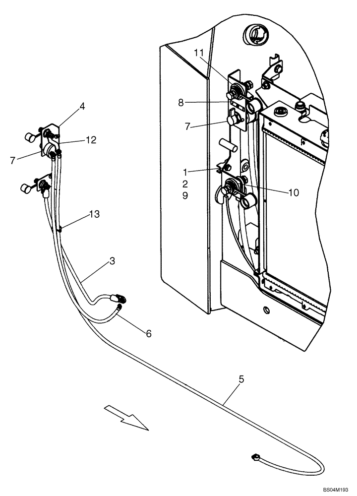 Схема запчастей Case 430 - (04-14A) - DISCONNECT SWITCH - REMOTE JUMP START; IF USED (04) - ELECTRICAL SYSTEMS