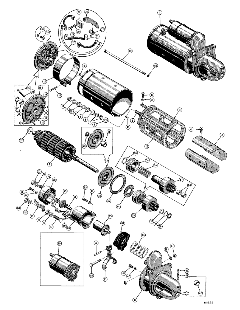 Схема запчастей Case 420C - (076) - G44881 STARTER - DIESEL (06) - ELECTRICAL SYSTEMS