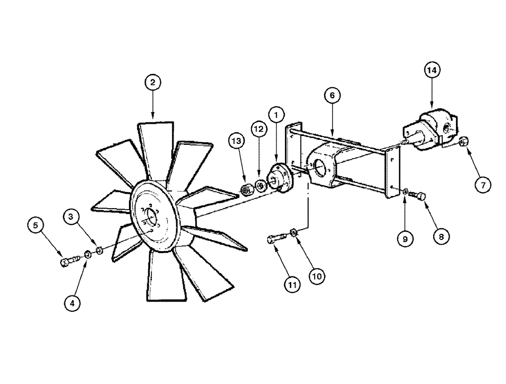 Схема запчастей Case 865 DHP - (2-006) - FAN - MOUNTING (02) - ENGINE