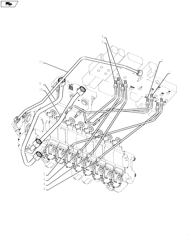 Схема запчастей Case 580SN WT - (35.726.08[02]) - HYDRAULICS - PILOT CONTROLS (35) - HYDRAULIC SYSTEMS