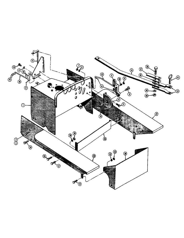 Схема запчастей Case 420 - (040) - FORESTRY COWL, DASH, THROTTLE, ETC. (05) - UPPERSTRUCTURE CHASSIS