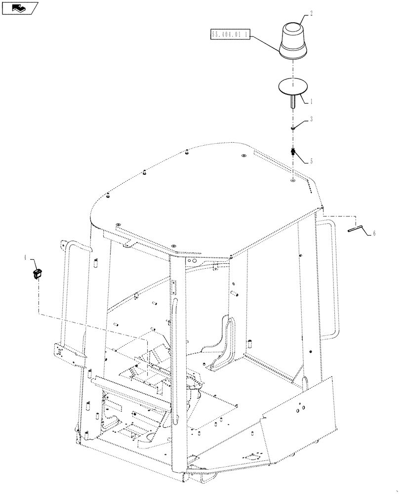 Схема запчастей Case 621F - (55.404.01) - ROTATING BEACON INSTALLATION (55) - ELECTRICAL SYSTEMS