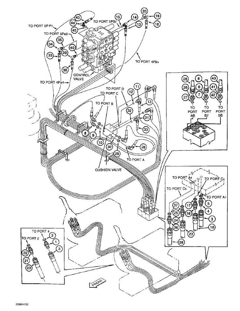 Схема запчастей Case 9060B - (8-050) - ARM CONTROL LINES - ARM-OUT/ ARM-IN & ARM HOLDING SIGNAL (08) - HYDRAULICS