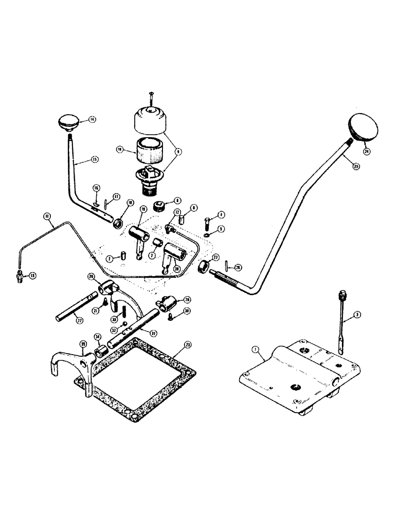 Схема запчастей Case 320B - (092) - SHUTTLE TRANSMISSION CONTROL COVER 