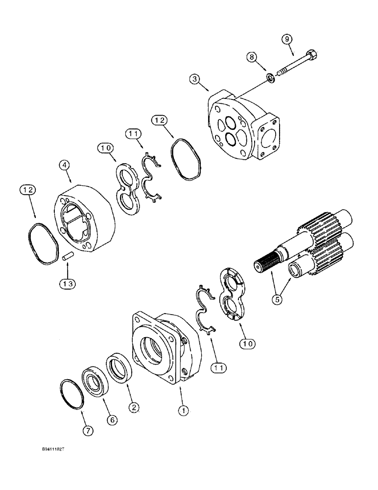 Схема запчастей Case 580L - (8-058) - EQUIPMENT HYDRAULIC PUMP (08) - HYDRAULICS