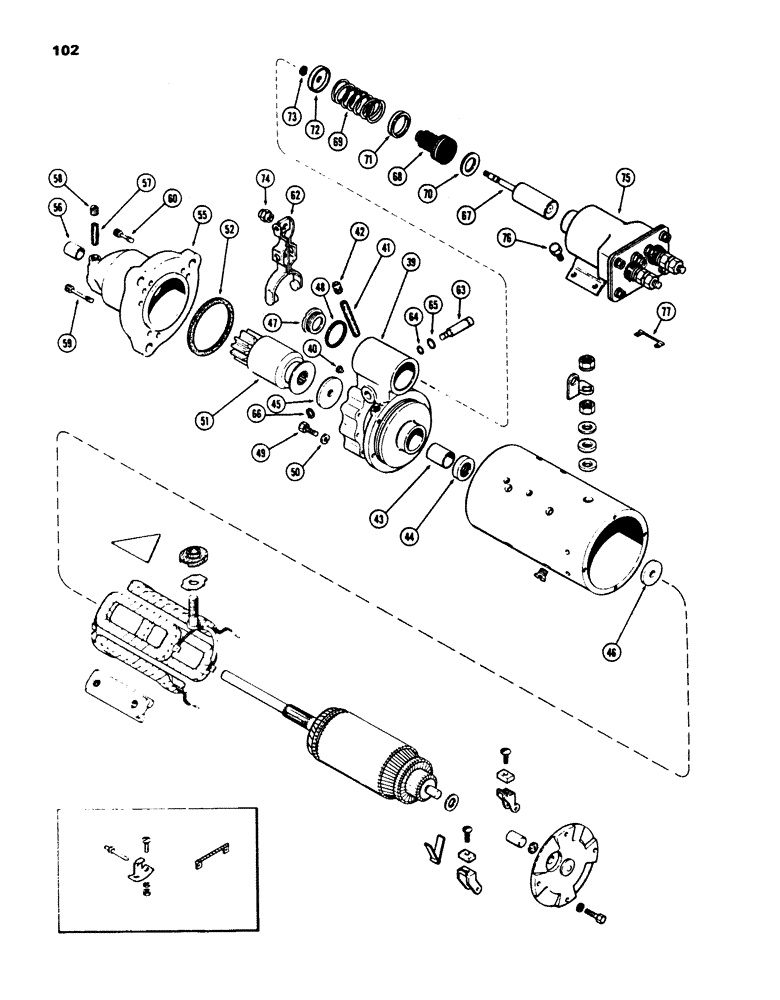 Схема запчастей Case 850B - (102) - L106562 STARTER (06) - ELECTRICAL SYSTEMS