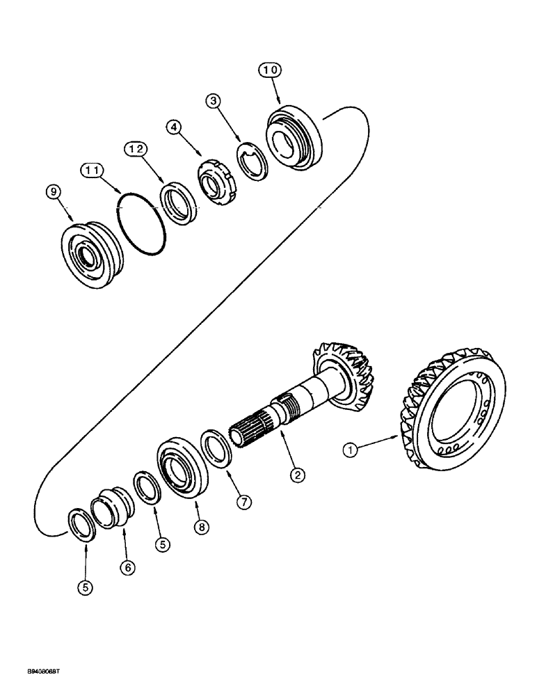 Схема запчастей Case 580L - (6-056) - REAR DRIVE AXLE, RING AND PINION GEAR SET (06) - POWER TRAIN