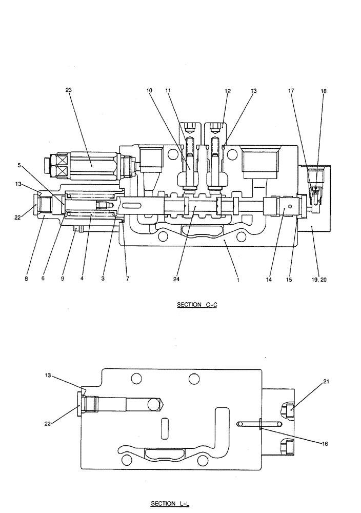 Схема запчастей Case CX50B - (08-005) - VALVE ASSEMBLY, CONTROL (SUPPLY, ARM CONFLUENCE, TRAVEL INDEPENDENCE) ELECTRICAL AND HYDRAULIC COMPONENTS