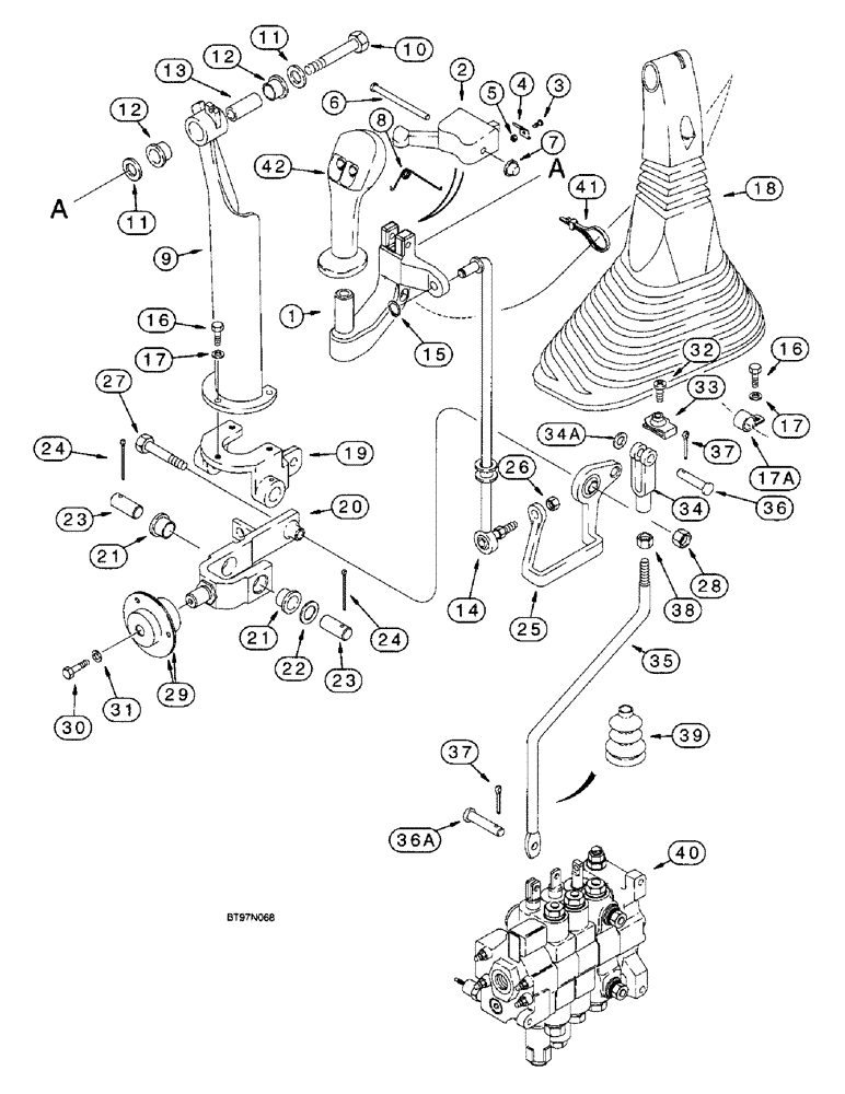 Схема запчастей Case 590SL - (9-24) - LOADER CLAM CONTROL (09) - CHASSIS/ATTACHMENTS