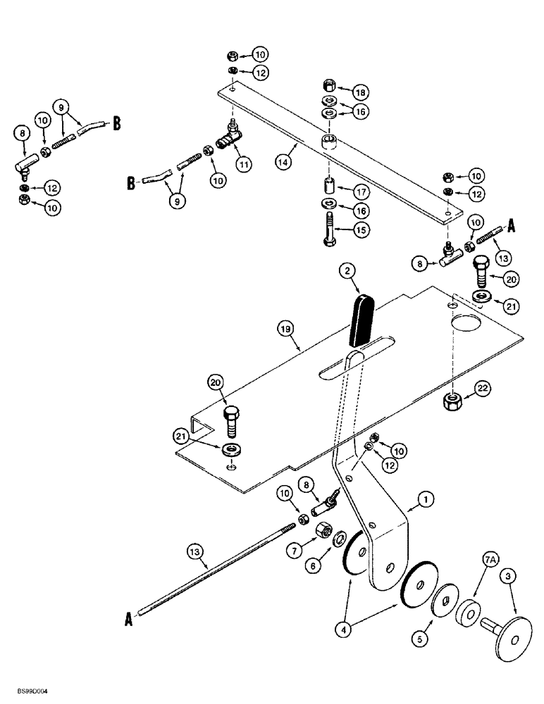 Схема запчастей Case 1838 - (3-17A) - ENGINE CONTROLS, THROTTLE BALL JOINT TO OUTSIDE OF LEVER (03) - FUEL SYSTEM