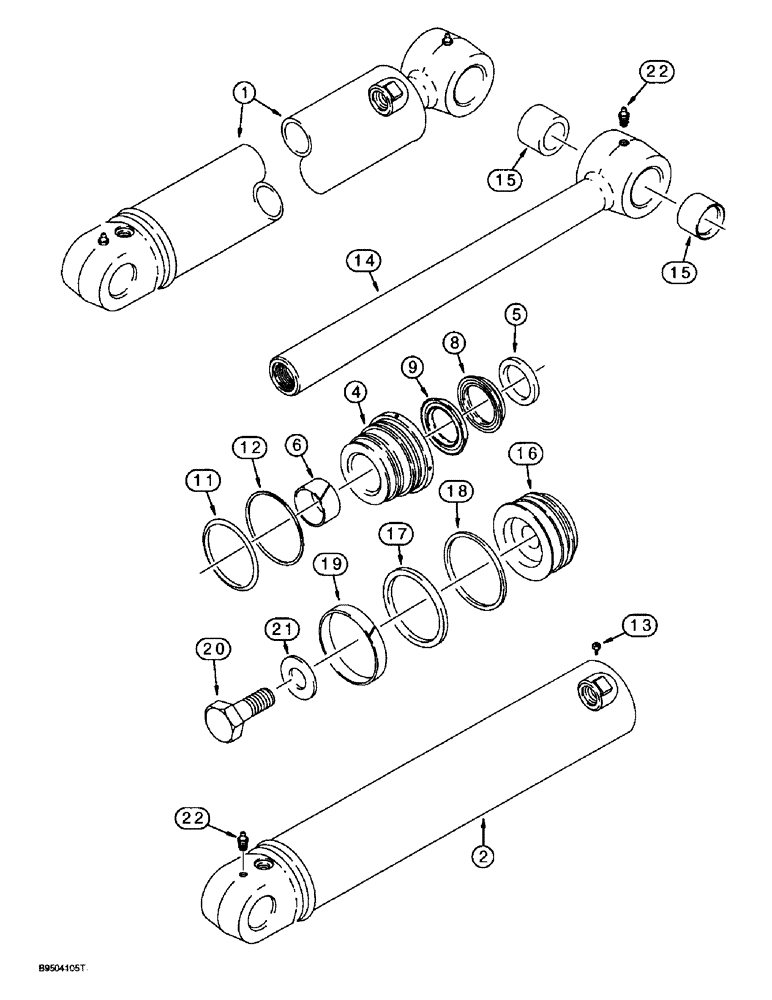 Схема запчастей Case 580SL - (8-164) - BACKHOE DIPPER CYLINDER 183795A1 AND 183795A2 (08) - HYDRAULICS