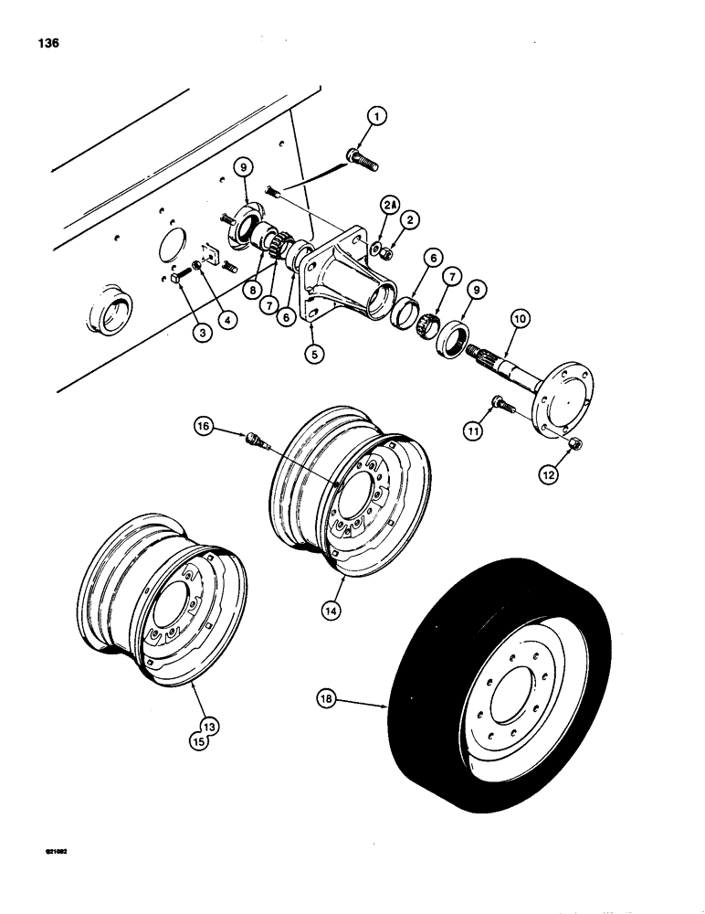 Схема запчастей Case 1835 - (136) - AXLES AND WHEELS (06) - POWER TRAIN