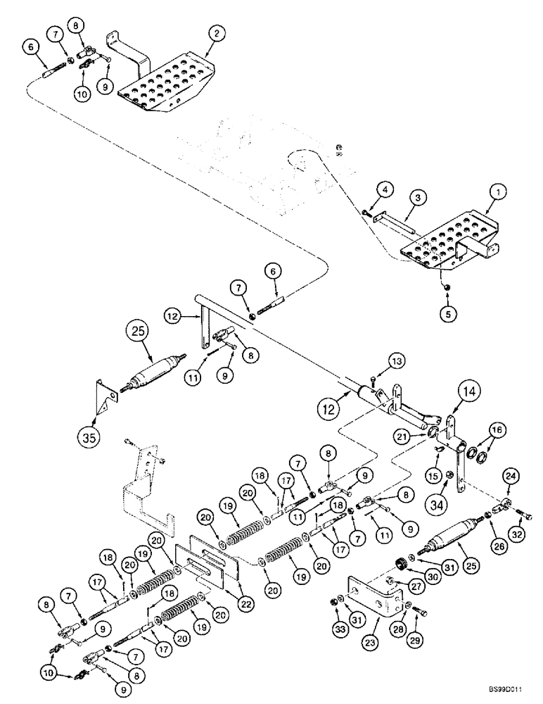 Схема запчастей Case 1838 - (6-06) - LOADER CONTROLS, USED ON MODELS WITH FOOT CONTROLS (06) - POWER TRAIN