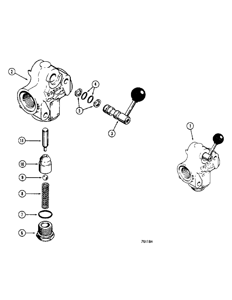 Схема запчастей Case 680CK - (182) - D49932 BOOM LOCKOUT VALVE (84) - BOOMS, DIPPERS & BUCKETS